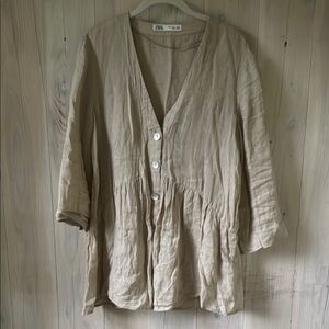 Zara Linen Top Size S